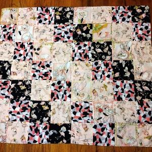 Pink and Black Flamingo small quilt plaid